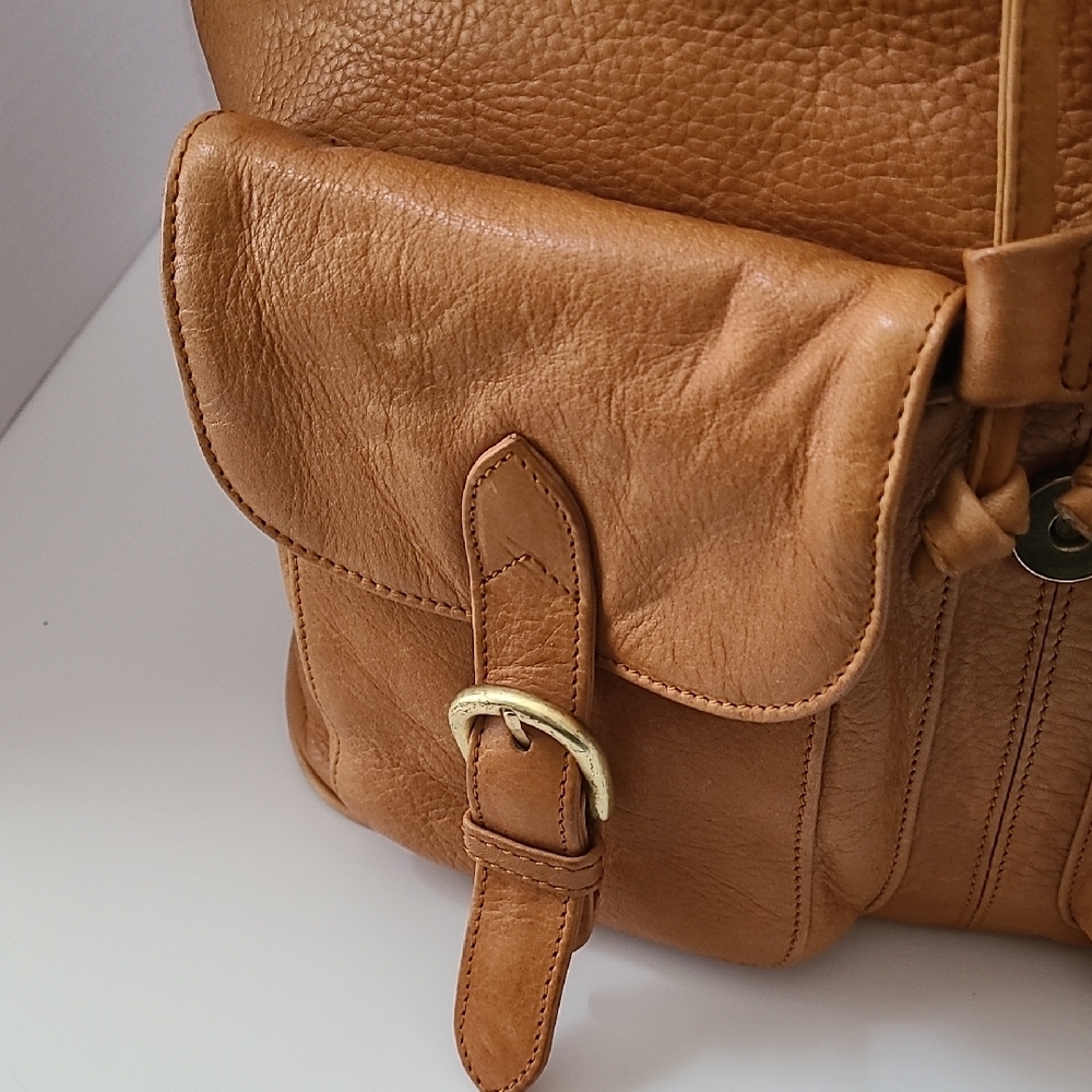 Tan Leather Backpack by Boulder Ridge - Picture 5 of 7